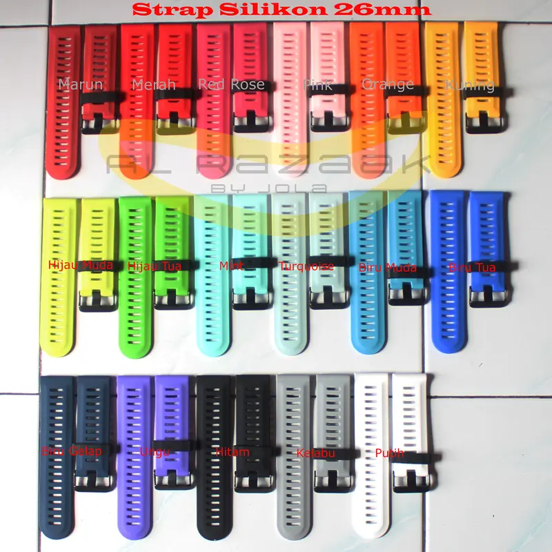 Strap Tali Jam Tangan Silikon 26mm untuk Garmin Fenix 3 1
