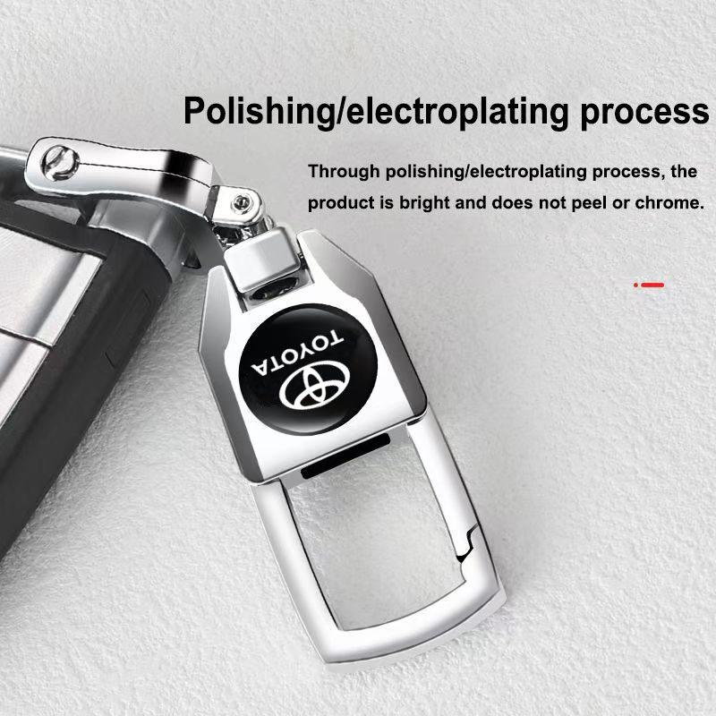 Product Introduction of 1 silver car keychain personalized creative anti-lost high-end car key ring key rope chain suitable for Toyota Corolla Avalon RAV4 Prius Allion Camry Highlander 4