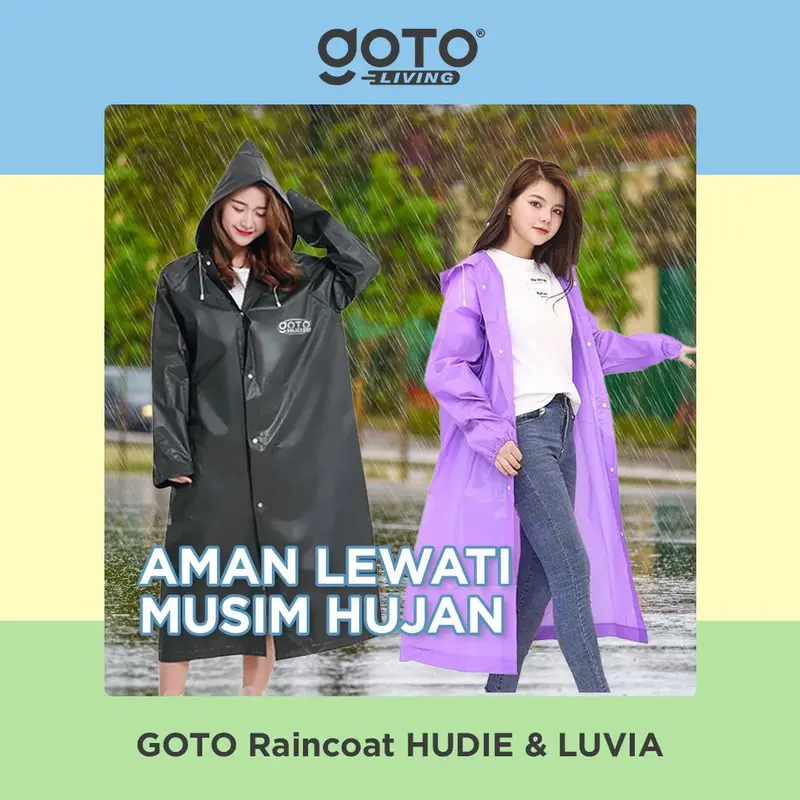 Goto [COD] Hudie Luvia Raincoat Jas Hujan Ponco Kelelawar Jumbo Pria Wanita 0