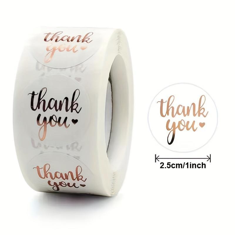 500pcs/set Gold Foil Thank You Sticker, Sealing Sticker, Round Label Sticker For Gift Wrapping 2