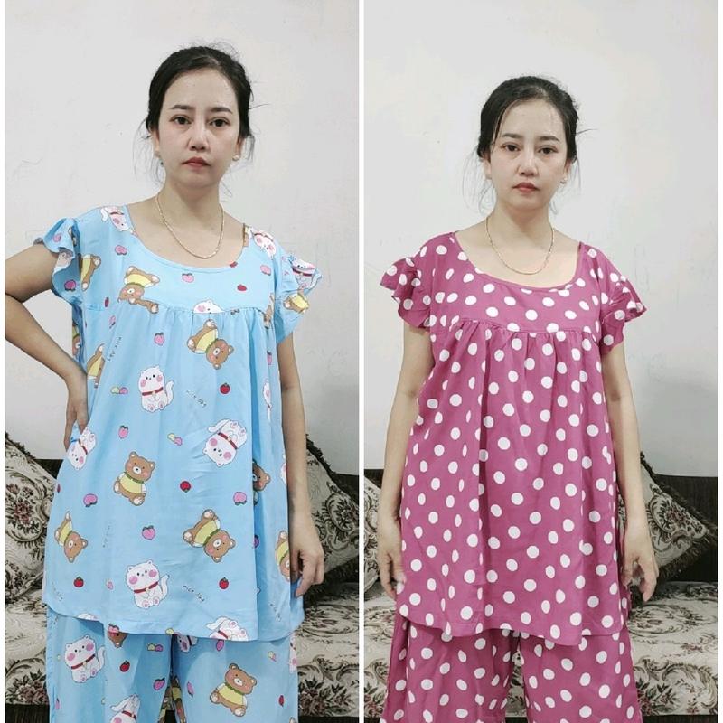 ĐỒ BỘ MẶC NHÀ. BỘ QUẦN LỬNG ÁO TAY CÁNH TIÊN. BIG SIZE TỪ 100 -120KG. CHẤT LIỆU VẢI TOLE LANH. có 14 màu sắc họa tiết khác nhau.