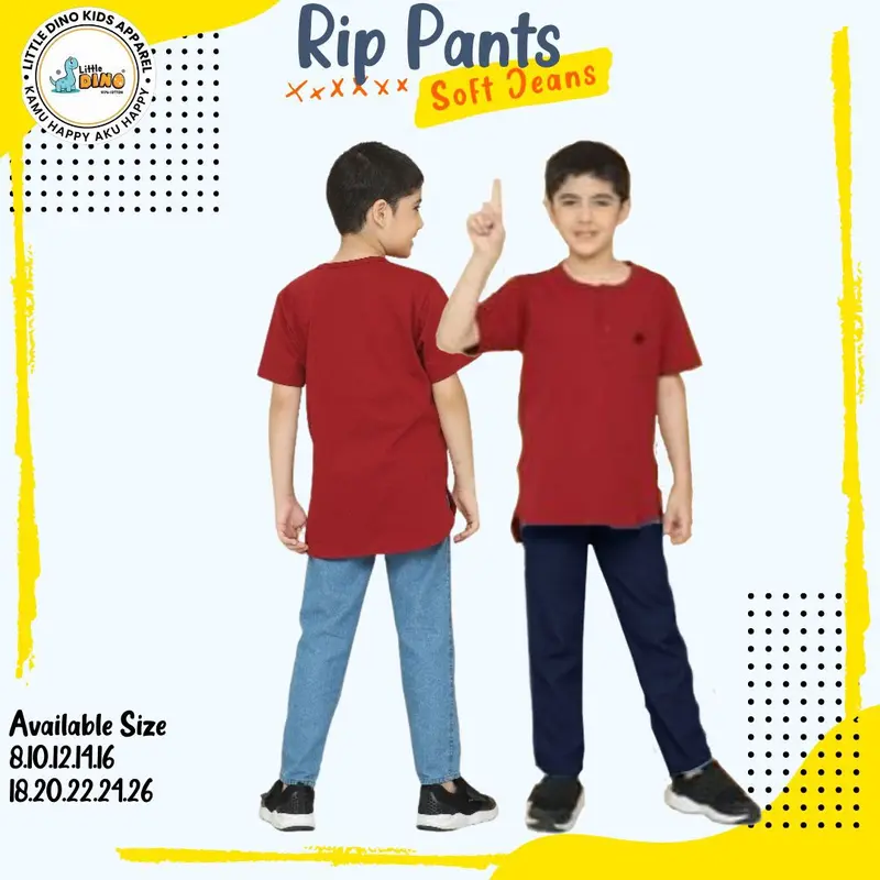 Celana Panjang Anak RIP Soft Jeans 5 - 15 Tahun By Little Dino 3