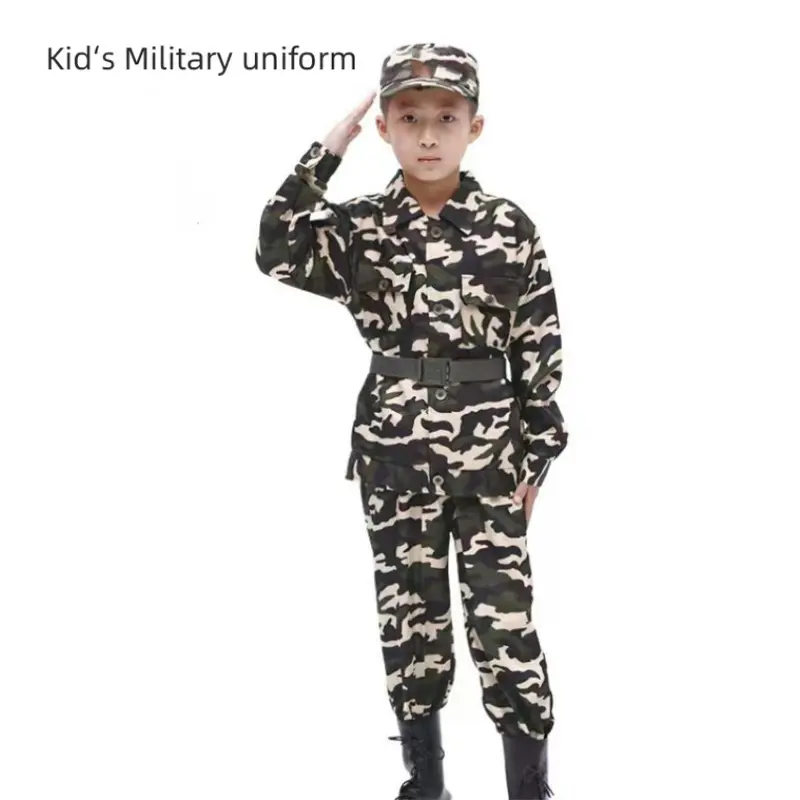 Quân đội trang phục cho trẻ em trẻ em của ngụy trang Quần áo Cosplay Unisex 3