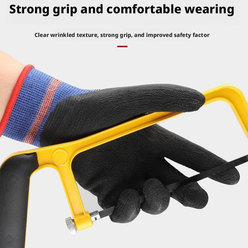 Latex Labor Protection Gloves Half-hang Dipped Elastic Gloves Women's Thick Wear-resistant Labor Protection Gloves 8