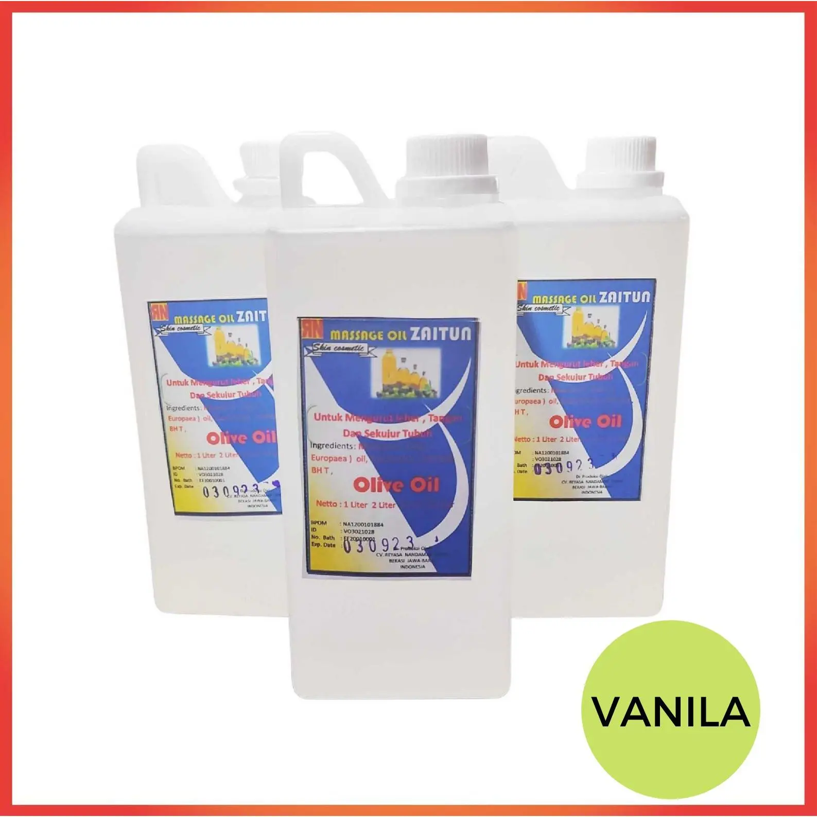 MINYAK ZAITUN / RN ZAITUN VANILA PUTIH / SPA OIL / MINYAK ZAITUN 1 LITER / MASSAGE OIL / MINYAK ZAITUN VANILA / ZAITUN MASSAGE OIL