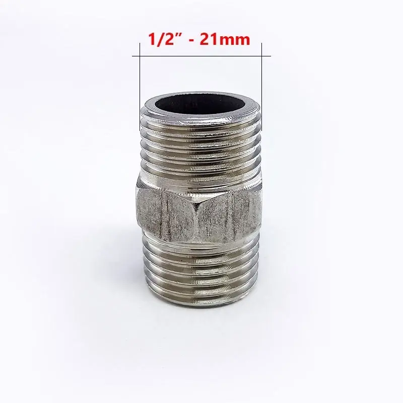 Nối Inox Ø 21 KÉP (Kép Nối INOX) cho ống phi 21 mm, vật tư ngành nước
