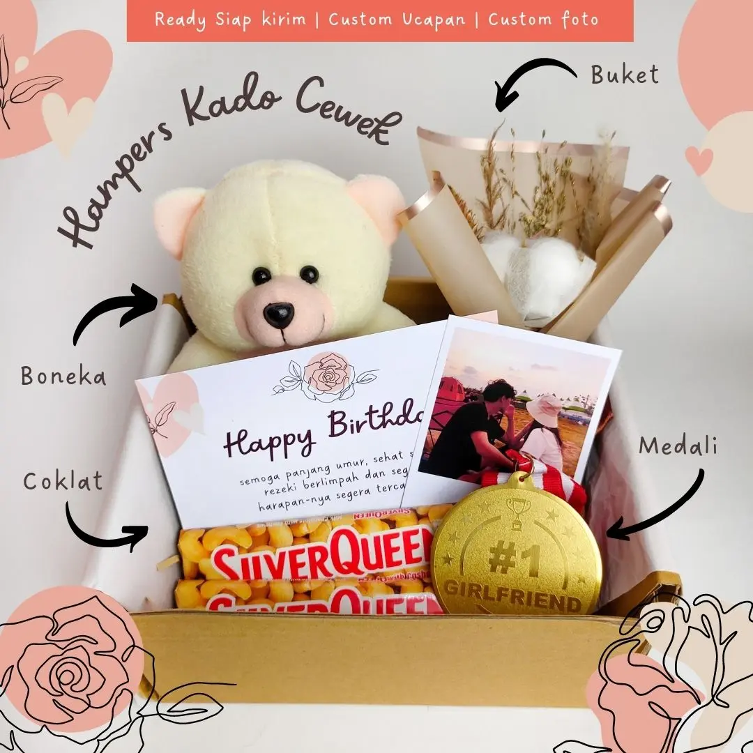 Hampers kado cewek | hadiah valentine kado valentine kado ulang tahun hadiah anniversary pacar wisuda birthday gift hampers coklat kado ultah cewek boneka bunga hampers hadiah cewe murah