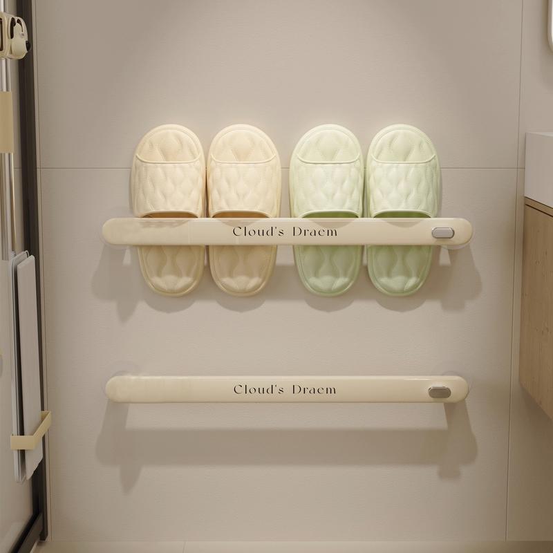 Thanh treo dép nhà tắm dán tường tiện lợi có móc treo bằng nhựa - UF510