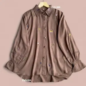 TERBARU Deara Blouse Rayon Bordir Adem Bunga-Bunga - ICONIC ID