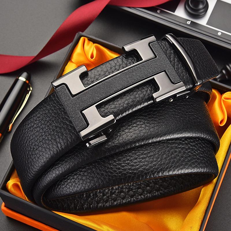 Thắt Lưng Nam Da Bò Cao Cấp, Màu Đen/Nâu, Khóa Tự Động Chữ H (TLDLCH-01)