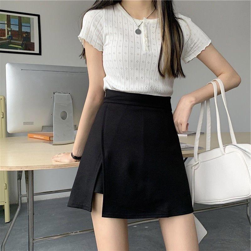 Chân váy ngắn - Quần váy ngắn vạt chéo chữ A khóa kéo co giãn lót quần trong siêu xinh thoải mái, quần váy cạp cao Nữ Jean 4