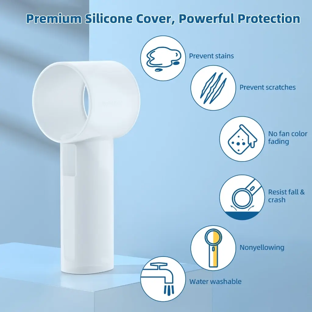 Goojodoq Mini Quạt Bảo Vệ Vỏ Silicon Có Thể Giặt Turbo Jet Tốc Độ Cao Áp Dụng Cho 2025 GFS006 Mới