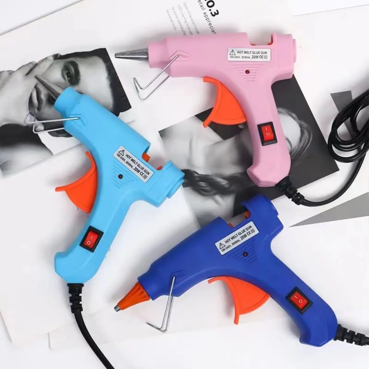 Flower Gife Wrap Hot Glue Gun 20W 110-240V  Electric Hot Melt DIY Crafts Repair Tool With Hot Glue stick glue gun heavy duty original Hot Melt Glue Sticks