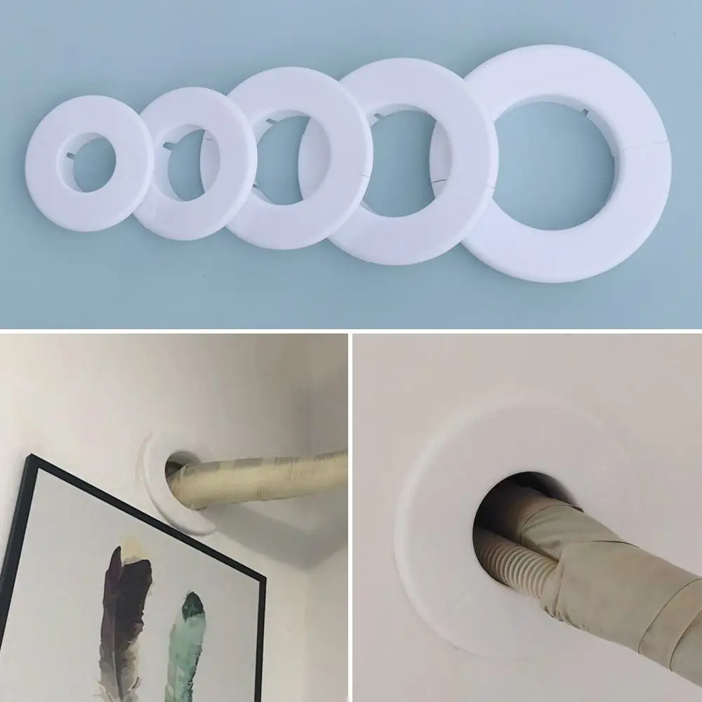 ttooller Useful Wall Flange Plastic Chrome Pipe Wall Covers Faucet Decor Faucet Decorative Cover Faucet Accessories