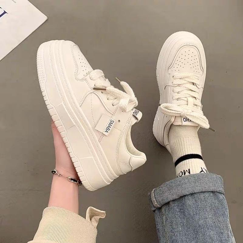  Giày Nữ Full Trắng Cá Tính Thể Thao 4 Mùa- HapuA04 