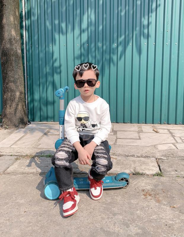 SHOP BÉ BAYBY Áo Phông Dài Tay Da Cá Trắng Đen Bé Trai KaRL 9-22kg