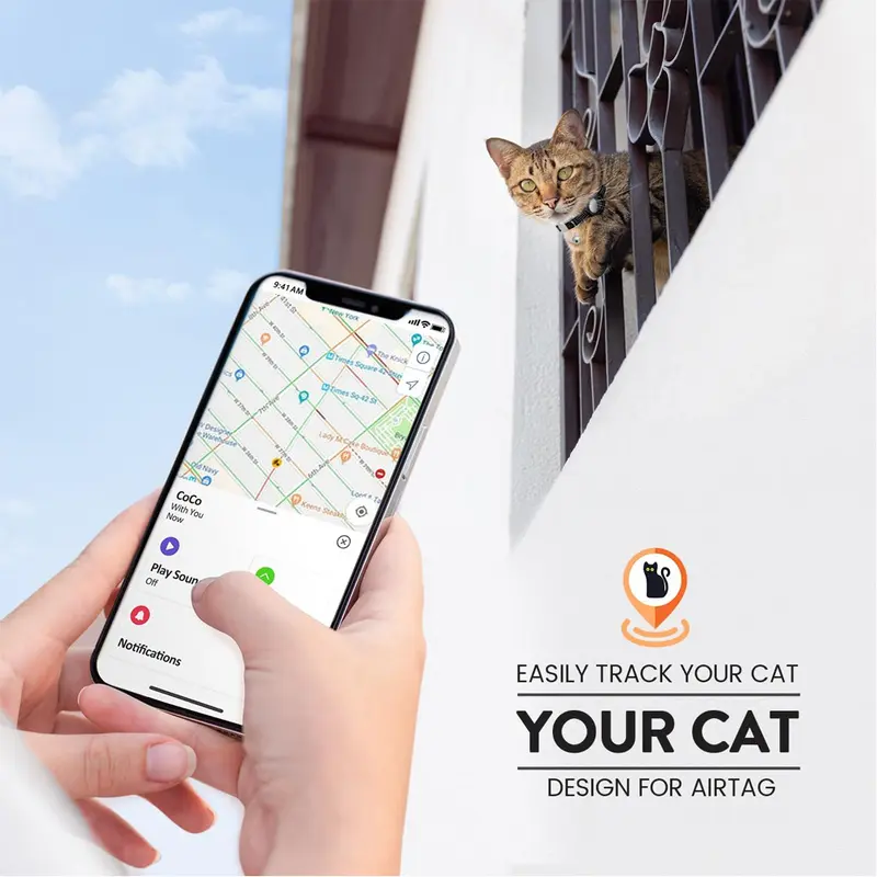 Vòng Cổ Mèo Con Phản Quang, Tag Apple Air Tag Vòng Cổ Mèo, Vòng Cổ Mèo GPS, Có Giá Đỡ AirTag Và Chuông, Vòng Cổ Mèo Theo Dõi Nhẹ Cho Bé Gái, Bé Trai, Mèo, Mèo Con, Chó Con, Thiết Yếu airtag cho Mèo 2