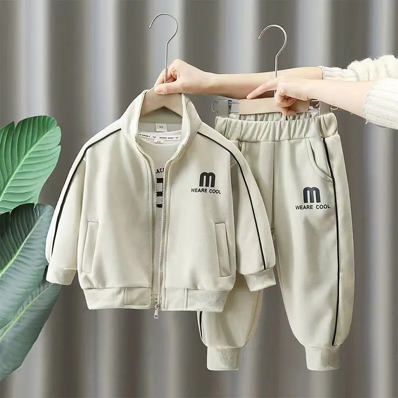 Bộ Đồ Thể Thao Mùa Xuân Và Mùa Thu, Cho Bé Trai, Phong Cách Phương Tây, Hàng Mới Về 2024, Áo Khoác Thời Trang Thường Ngày Cho Bé Trai, Bộ Đồ Hai Mảnh