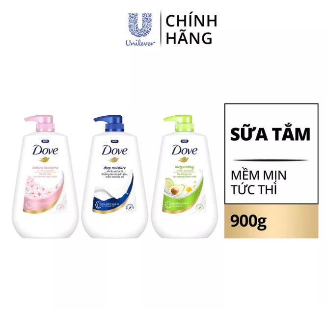 [MUA 1 TẶNG 1 QUÀ NGẪU NHIÊN-CHỈ TRONG LIVESTREAM] Sữa Tắm Dưỡng Thể Dove Deep Moisture Hỗ Trợ Dưỡng Ẩm Chuyên Sâu Với Dưỡng Chất Lợi Khuẩn - An Toàn Cho Mọi Loại Da 900g