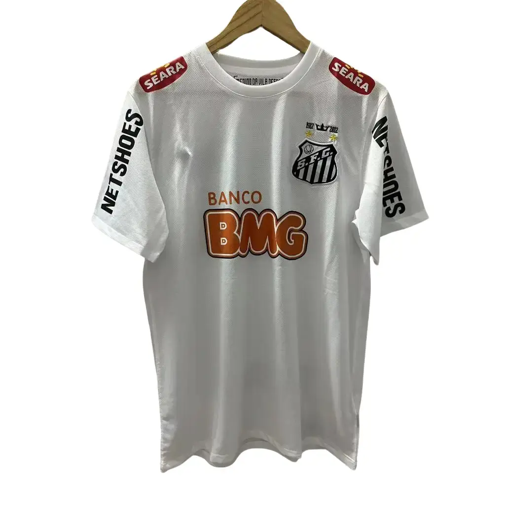 Classic football jersey fan version home jersey Neymar jersey No. 11 white short sleeve