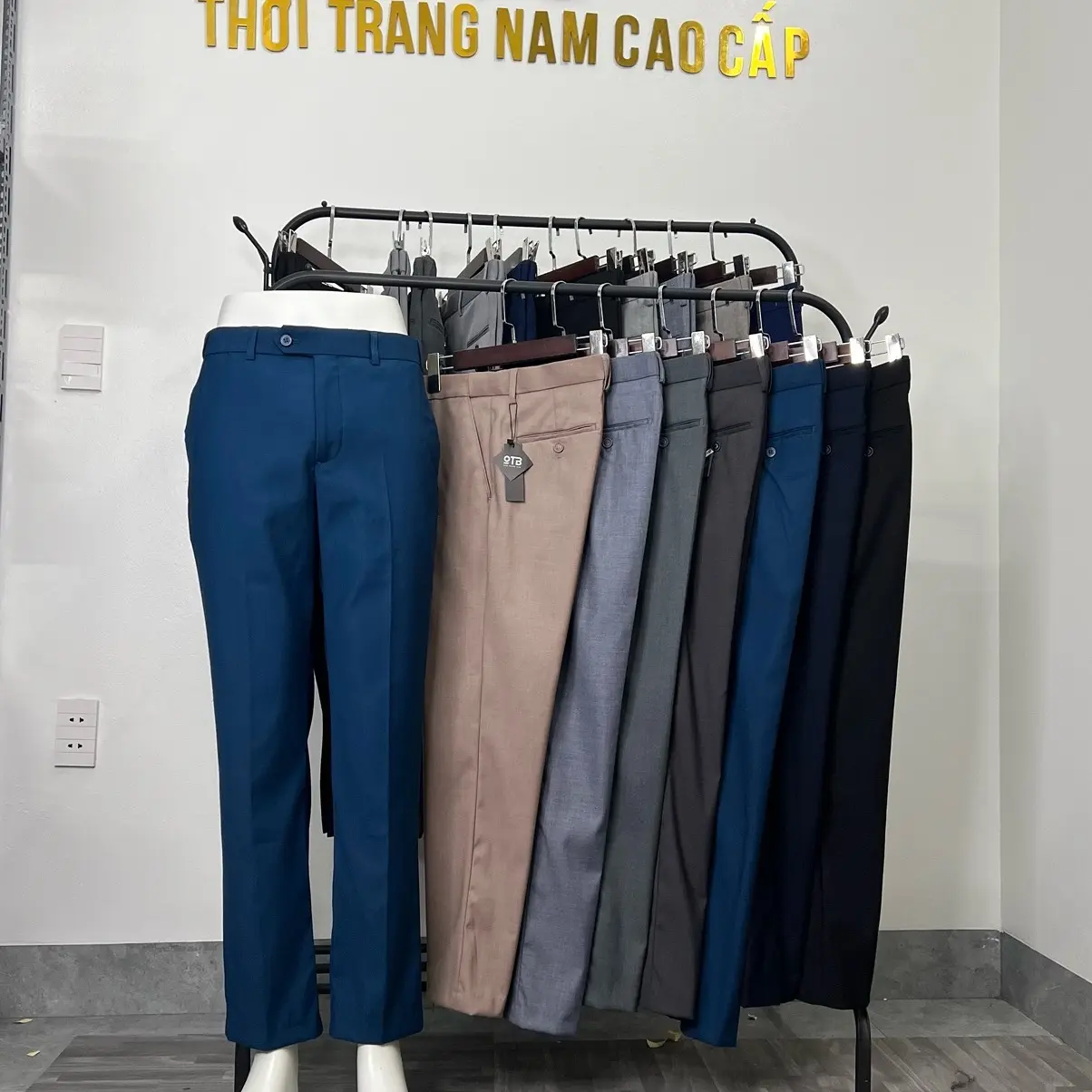 Quần Tây Nam ỐNG Vừa Cạp Chun Điều Chỉnh Lưng(ống18-20cm ) - Vải Cotton Cap Cấp - Ong Menswear Pants