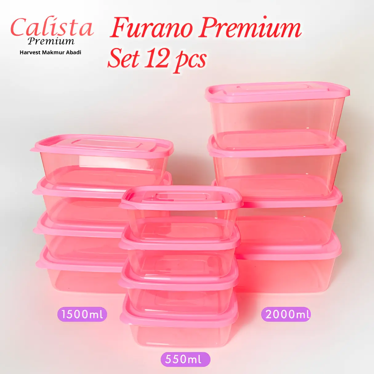TOPLES KULKAS SET LENGKAP FURANO PREMIUM 12 PCS FULL COLOR WADAH PENYIMPANAN KULKAS FOOD PREPARATION Plastik Dapur