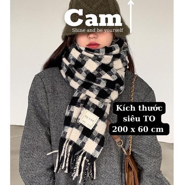 Khăn Len Quàng Cổ Nam Nữ Khăn Đôi Kẻ Caro Hàn Quốc Camcamvintage Khăn Choàng Len Nam Nữ Vintage