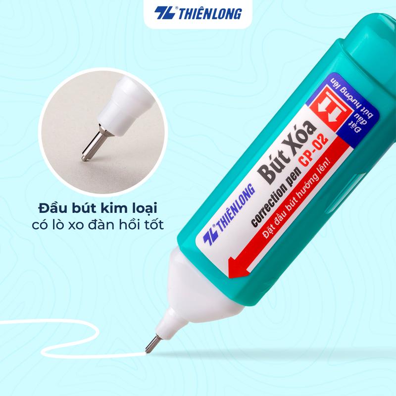 Bút xóa nước 12ml Thiên Long CP-02 - Viết xóa sạch, nhanh khô, an toàn sử dụng, phù hợp học sinh, sinh viên, văn phòng