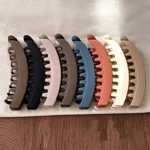 Hair Clip Pisang Asetat Wanita Desain Vertikal Untuk Rambut Tebal Ponytail Belakang Gaya Mewah