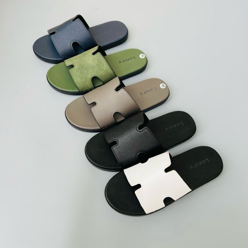 Dép Lê [khâu quai có hộp 21] Chất liệu da sít, quai ngang, đế nhám mềm êm - Trắng - Slipper, Nữ, Đế Bằng