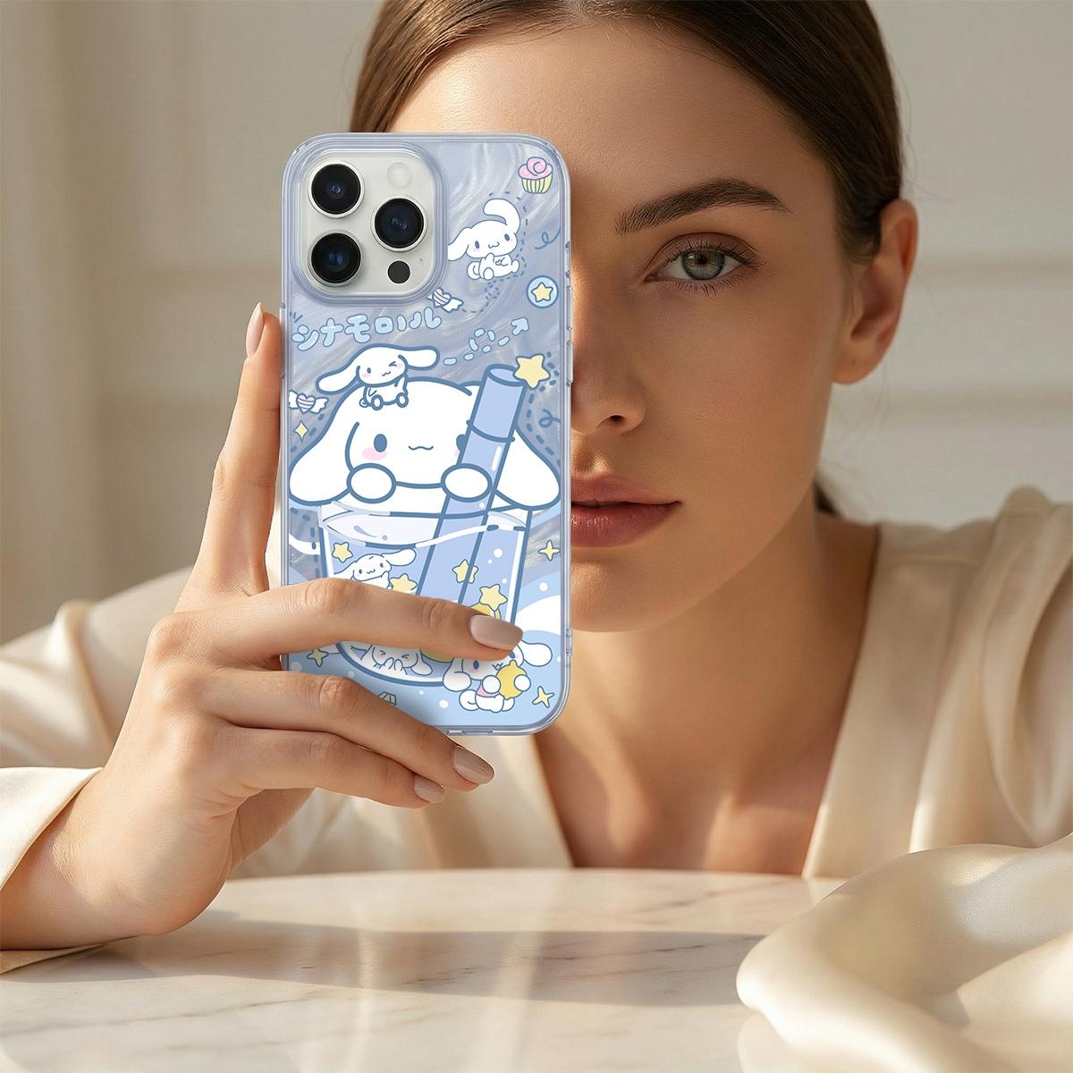 Cinnamoroll Casing hp untuk Realme C63 C55 C53 C51S C51 C35 4G C30 C3 C25 C21Y C20A C2 C15 C11 C11 8I 7 6 12 11 10 14 PRO C17 C12 6I 6I silikon phone case terbaru aesthetic softcase lucu estetik mewah premium shockproof transparan cover