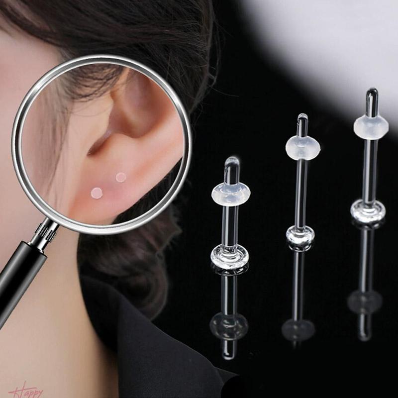 Bông Tai Đinh tán Thủy Tinh, Vô Hình, Dành Cho Học Sinh, Khuyên Bông Khuyên Mũi, I6A3 1