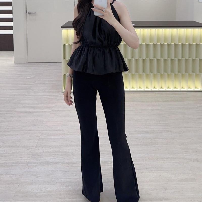 Quần loe không cạp co giãn cao cấp