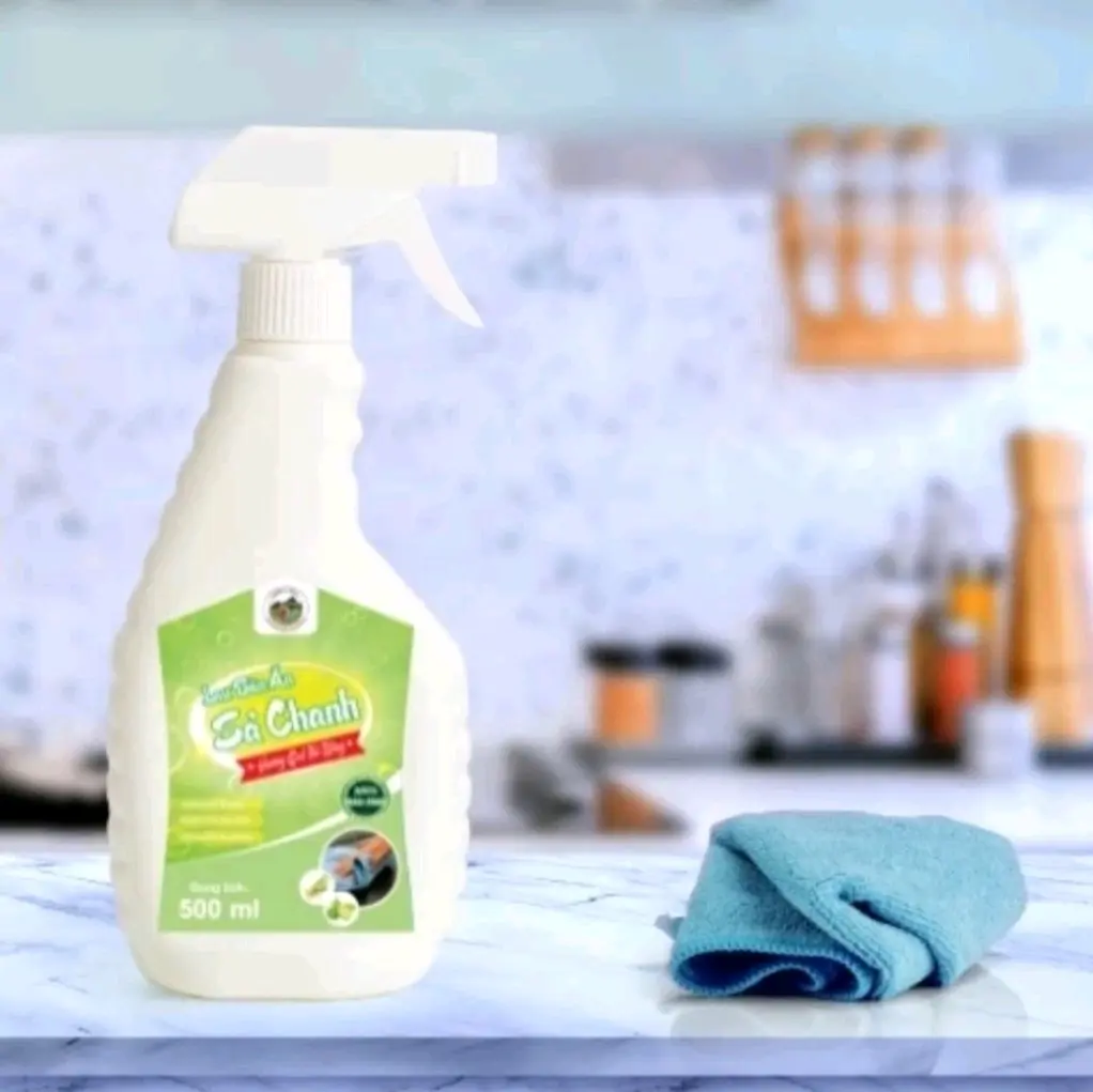 Nước Lau Bàn Ăn- Lau Bếp -Sả Chanh-Hương Quế Trà Bồng 500ml