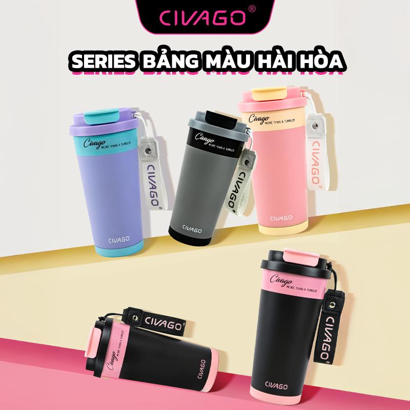  CIVAGO 17OZ cốc cà phê lõi tráng men chống gỉ 304 hai lớp chân không dùng ống hút hoặc uống trực tiếp giữ nóng giữ lạnh 