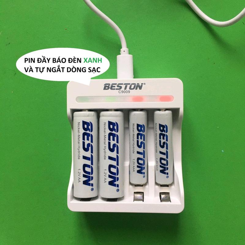 Bộ sạc pin tiểu Beston +4 pin dung lượng cao 1,2V 3000mAh