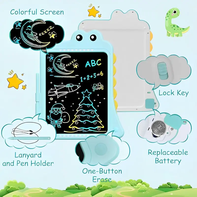 Cartoon Dinosaur Design LCD Writing Tablet, 1 Count Colorful Graffiti Board, Educational Toy for Kids, Learning Toy for Boys & Girls 2