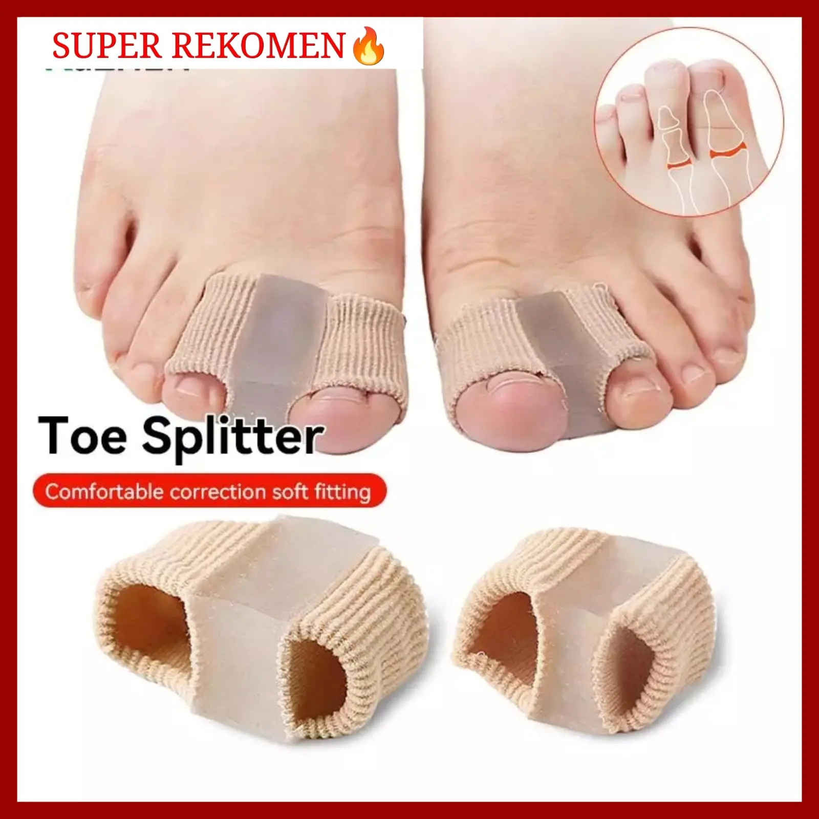 INSOLE GEL SILICCON PEMISAH JEMPOL KAKI TOE SEPARATOR SUPER LEMBUT