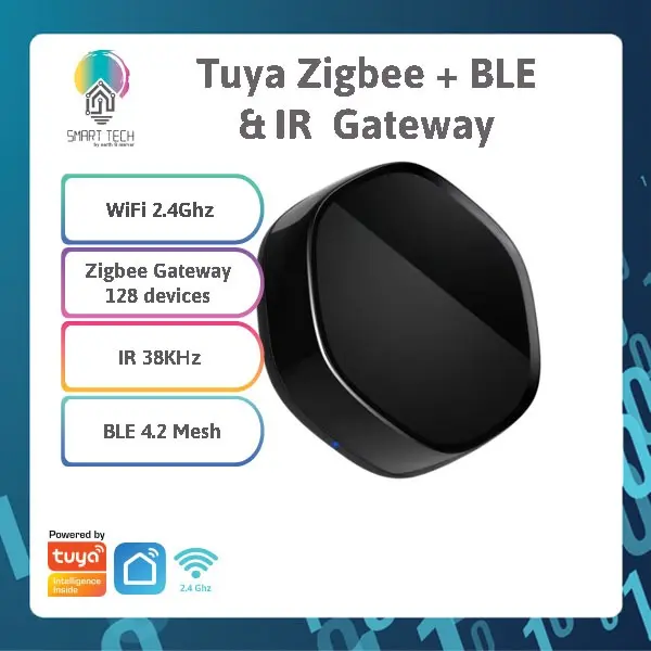 Smart Tech Tuya Zigbee Smart Gateway hub 3 In 1 Multimodal IR Remote Controller Voice Control Alexa Google