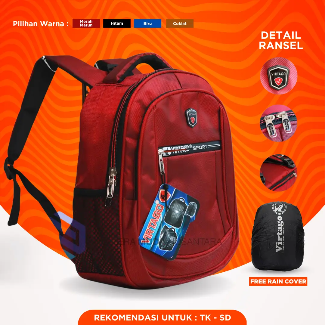 Tas Ransel Virtago TK-SD/Tas Ransel Sekolah Virtago Terbaru Anak Perempuan tas  ransel tas  anak