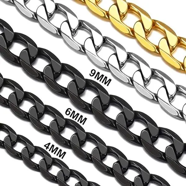 FaithHeart Cuban Link Curb Chain Necklace for Men Women Punk Jewelry