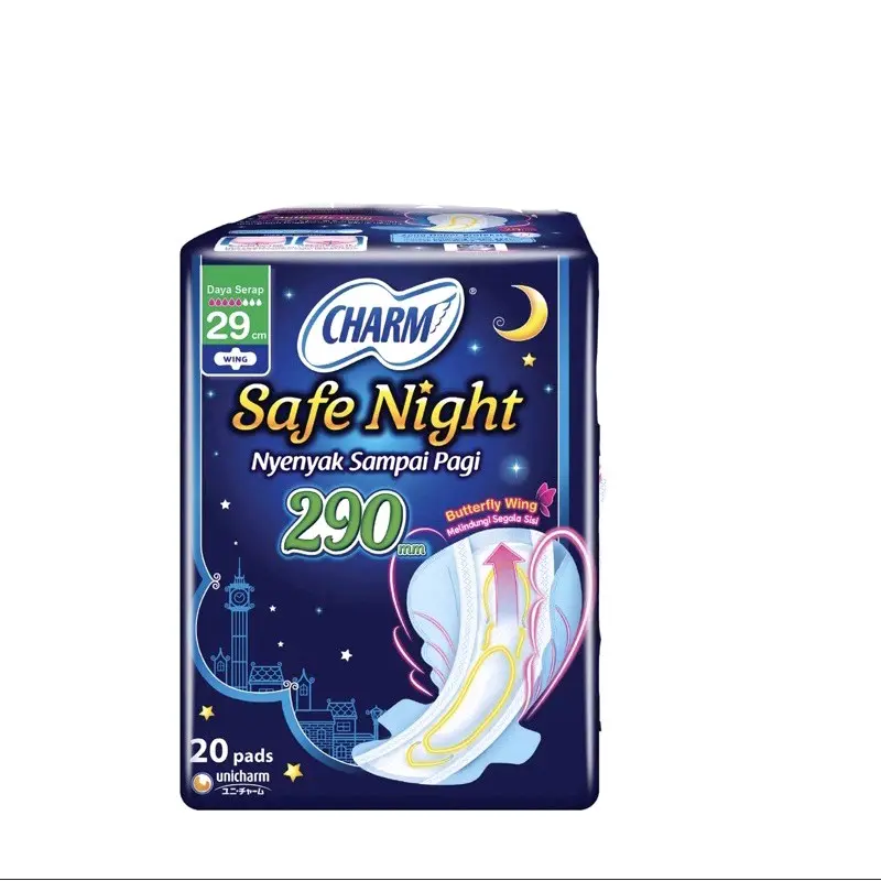 PEMBALUT CHARM SAFE NIGHT 29 CM ISI 20 PADS 0