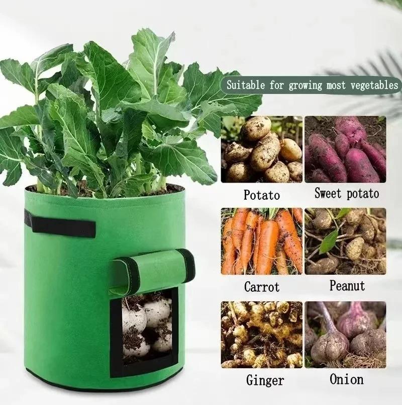 Product Introduction of 2024 Felt Potato Planting Bag Large Diameter Vegetable Plant Seedling Bag Non-Woven Felt Potato Growing Bucket 11