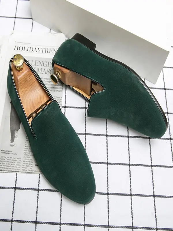 Men's Casual Plain Color Slip-on Loafers, Fashionable Comfortable Loafers for Daily Wear, Lightweight Breathable Shoes for All Seasons 5