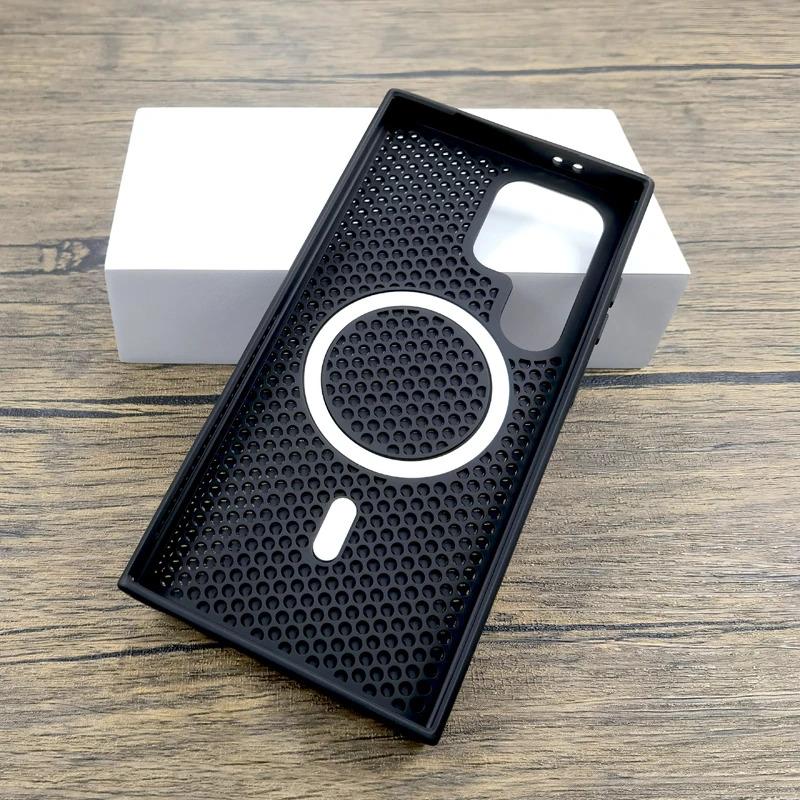 Product Introduction of Luxury Dissipate Heat Plastic Case For Samsung Galaxy S25 S24 S23 S22 Ultra Plus S 24 23 22 S24Ultra For Magsafe Charge Cover 3