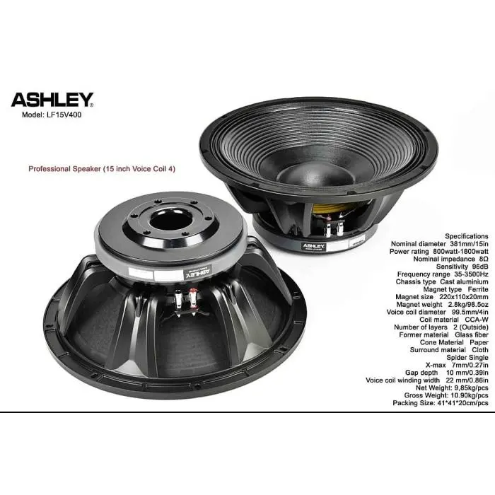 Spesial Puncak promo menarik SPEAKER ASHLEY LF15V400/LF15 V400 15 INCI 1800 WATT COIL 4IN KOMPONEN