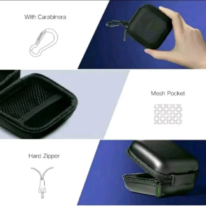 UGREEN Case Earphone Headset Hard Box Bag Travel Tas Penyimpanan Gratis Gantungan Accessories Aksesoris 2