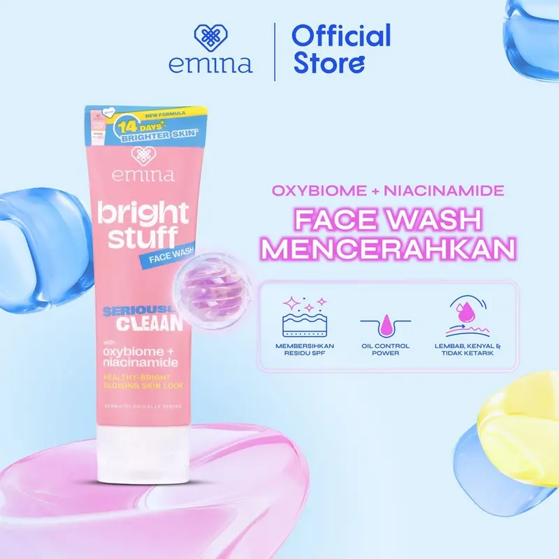 NEW! Emina Bright Stuff Face Wash - Sabun Muka Cerah Glowing Anti Kusam 100ml 1