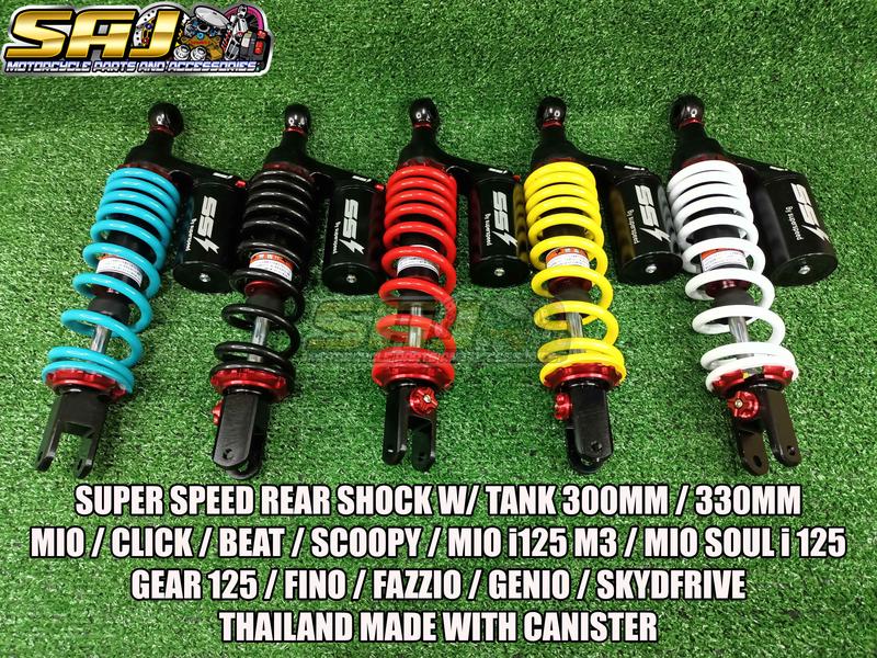 SUPER SPEED - MOTOCYCLE PARTS REAR SHOCK 300MM / 330MM MIO/CLICK/BEAT ...