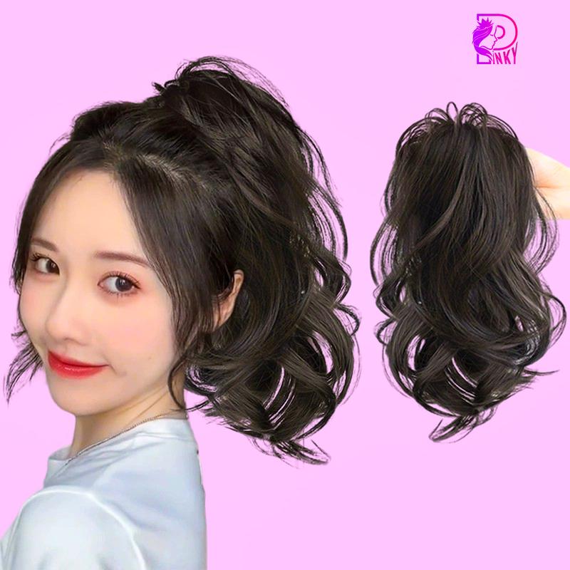 Tóc giả ngoặm kẹp đỉnh đầu xoăn nhẹ, tóc ngoạm  nửa đầu xoăn bồng bềnh đáng yêu